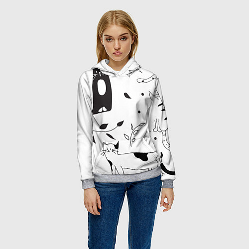 Женская толстовка Кис-Кис / 3D-Меланж – фото 3