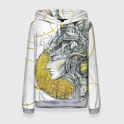 Женская толстовка Мечты города / 3D-Меланж – фото 1