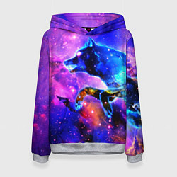 Толстовка-худи женская Волки, цвет: 3D-меланж