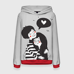 Толстовка-худи женская Любовь, цвет: 3D-красный