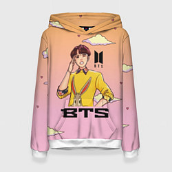 Толстовка-худи женская BTS, цвет: 3D-белый