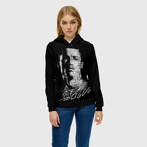 Женская толстовка Кристиано Рональдо автограф / 3D-Черный – фото 3