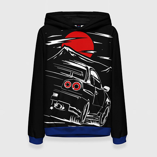 Женская толстовка Skyline R 34 R34 скайлайн / 3D-Синий – фото 1