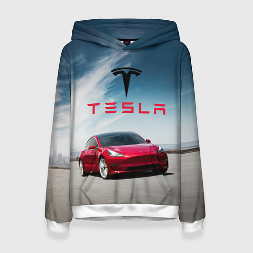 Женская толстовка Tesla Model 3 / 3D-Белый – фото 1