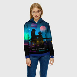Толстовка-худи женская В Дмитриенко Венера-Юпитер, цвет: 3D-синий — фото 2