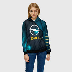 Толстовка-худи женская OPEL ОПЕЛЬ, цвет: 3D-черный — фото 2