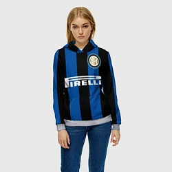 Толстовка-худи женская Икарди FC Inter, цвет: 3D-меланж — фото 2