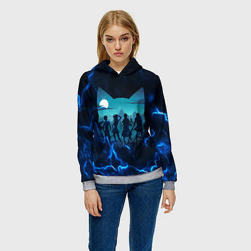 Женская толстовка Fairy tail Хвост Феи / 3D-Меланж – фото 3