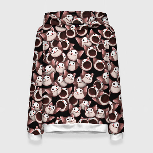 Женская толстовка Popping cats / 3D-Белый – фото 1