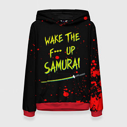 Толстовка-худи женская WAKE THE F*** UP SAMURAI, цвет: 3D-красный