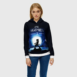 Толстовка-худи женская Little Nightmares 2 МОНО, цвет: 3D-белый — фото 2