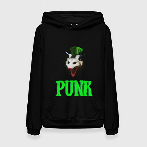 Женская толстовка Punky trashcat / 3D-Черный – фото 1