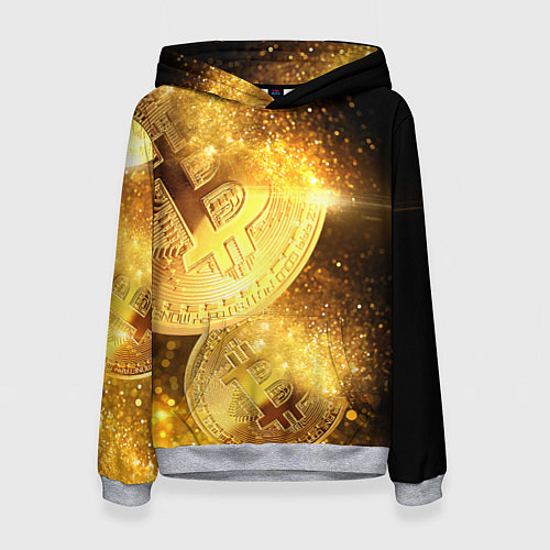 Женская толстовка БИТКОИН ЗОЛОТО BITCOIN GOLD / 3D-Меланж – фото 1