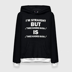 Толстовка-худи женская IM STRAIGHT, цвет: 3D-белый