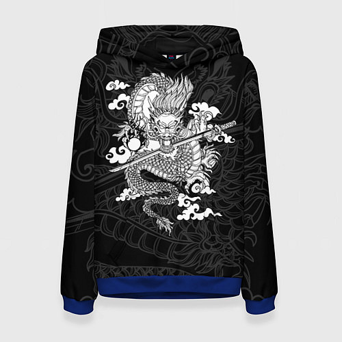 Женская толстовка ДРАКОН DRAGON / 3D-Синий – фото 1