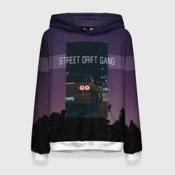 Толстовка-худи женская Street Drift Gang Дрифт, цвет: 3D-белый