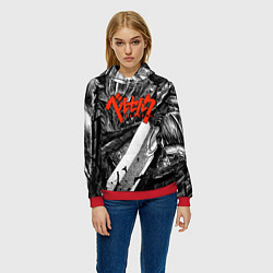 Толстовка-худи женская BERSERK БЕРСЕРК, цвет: 3D-красный — фото 2