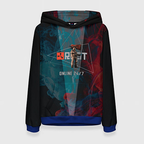 Женская толстовка RUST ALWAYS ONLINE РАСТ / 3D-Синий – фото 1