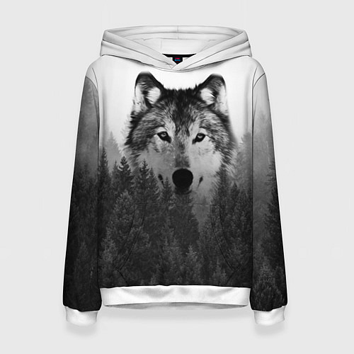 Женская толстовка Волк / 3D-Белый – фото 1
