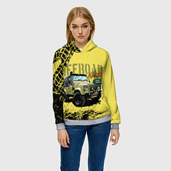 Толстовка-худи женская LAND ROVER, цвет: 3D-меланж — фото 2