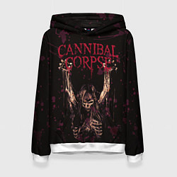 Толстовка-худи женская Cannibal Corpse Skeleton, цвет: 3D-белый