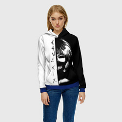 Толстовка-худи женская Kaneki X Tokyo Ghoul, цвет: 3D-синий — фото 2