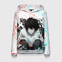 Толстовка-худи женская DEATH NOTE ТЕТРАДЬ СМЕРТИ, цвет: 3D-меланж