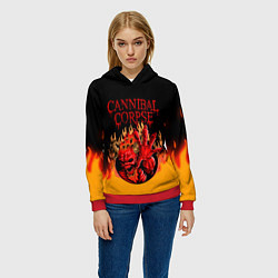Толстовка-худи женская Cannibal Corpse Труп Каннибала Z, цвет: 3D-красный — фото 2