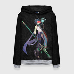Толстовка-худи женская Genshin Impact XIAO, цвет: 3D-меланж