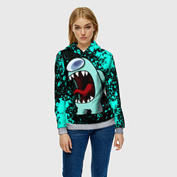 Толстовка-худи женская AMONG US АМОНГ АС, цвет: 3D-меланж — фото 2