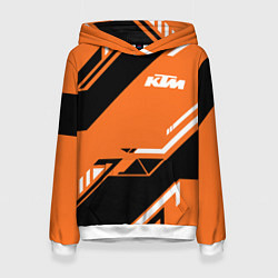 Толстовка-худи женская KTM КТМ SPORT, цвет: 3D-белый