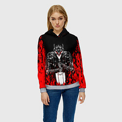 Толстовка-худи женская BERSERK, цвет: 3D-меланж — фото 2