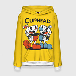 Толстовка-худи женская CUPHEAD, цвет: 3D-белый