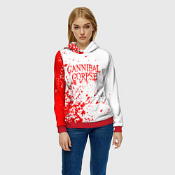Толстовка-худи женская Cannibal corpse, цвет: 3D-красный — фото 2