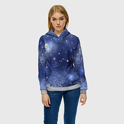 Толстовка-худи женская Небо в стиле Стимпанк, цвет: 3D-меланж — фото 2