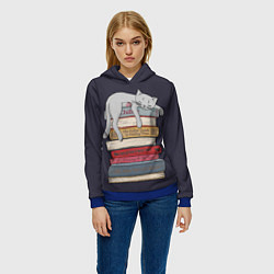 Толстовка-худи женская Relax Cat, цвет: 3D-синий — фото 2