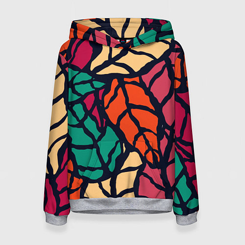 Женская толстовка Листья / 3D-Меланж – фото 1