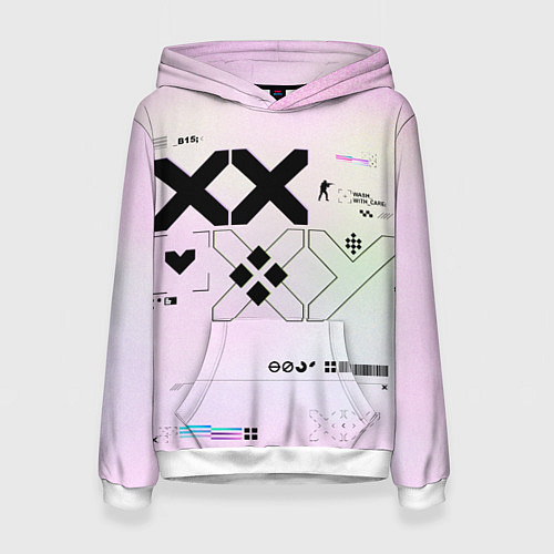 Женская толстовка Printstream style Поток информации Белизна 0 1,Чер / 3D-Белый – фото 1