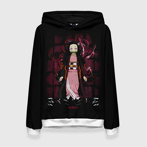 Женская толстовка Nezuko Kamado Kimetsu no Yaiba / 3D-Белый – фото 1