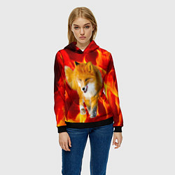 Толстовка-худи женская Fire Fox, цвет: 3D-черный — фото 2