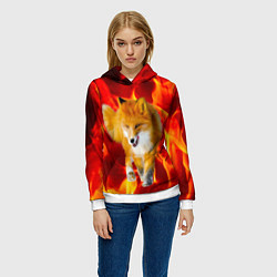 Толстовка-худи женская Fire Fox, цвет: 3D-белый — фото 2