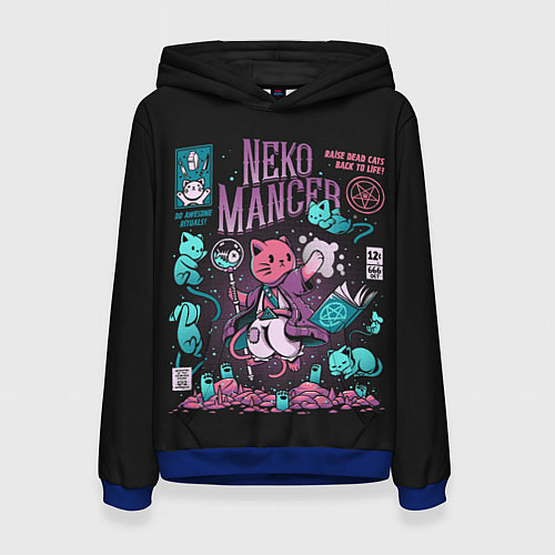 Женская толстовка Cat Necromancer / 3D-Синий – фото 1