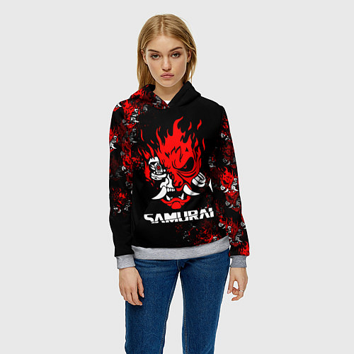 Женская толстовка SAMURAI CYBERPUNK 2077 / 3D-Меланж – фото 3