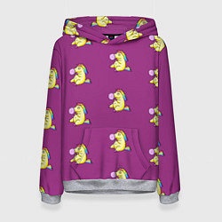 Толстовка-худи женская Фиолетовые пони, цвет: 3D-меланж