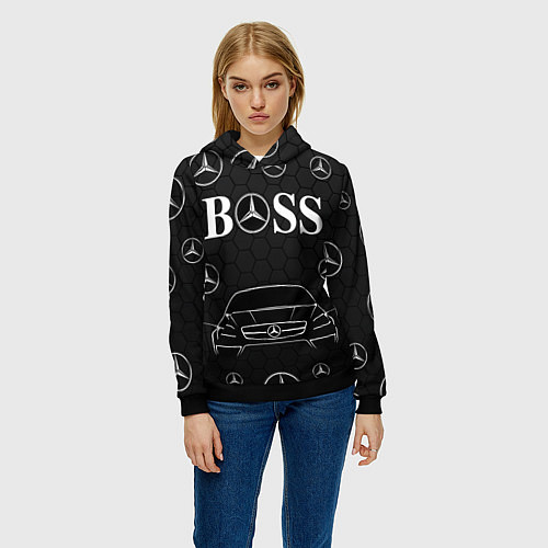 Женская толстовка BOSS MERCEDES-BENZ / 3D-Черный – фото 3