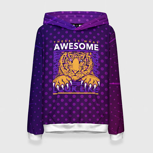 Женская толстовка Awesome Тигр lion like / 3D-Белый – фото 1