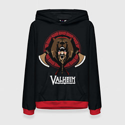 Толстовка-худи женская Valheim Viking Bear, цвет: 3D-красный