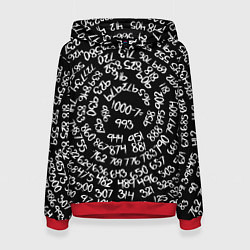 Толстовка-худи женская 1000-7, цвет: 3D-красный