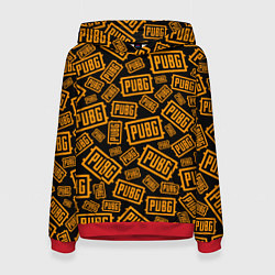Толстовка-худи женская PUBG ПАБГ УЗОР, цвет: 3D-красный