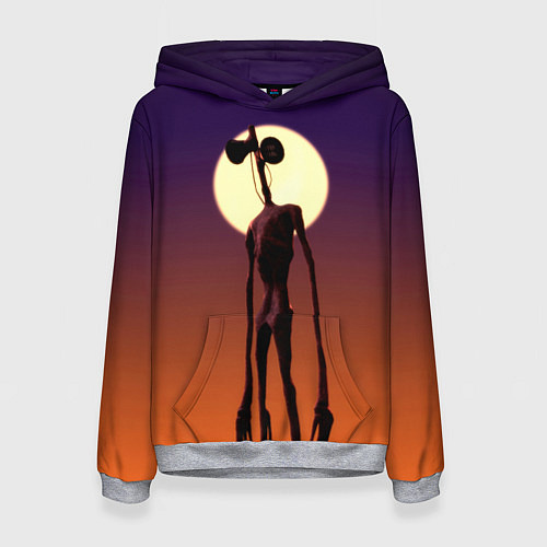 Женская толстовка Сиреноголовый Хоррор Закат / 3D-Меланж – фото 1